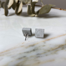 Load image into Gallery viewer, Raw Square Concrete Earrings - structur jewelry co.