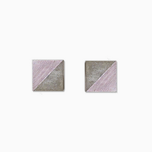 Load image into Gallery viewer, Rose Chrome Square Concrete Earrings - structur jewelry co.