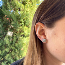 Load image into Gallery viewer, Pearl Square Concrete Earrings - structur jewelry co.