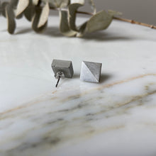 Load image into Gallery viewer, Pearl Square Concrete Earrings - structur jewelry co.