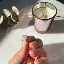 Load image into Gallery viewer, Rose Chrome Square Concrete Earrings - structur jewelry co.
