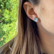 Load image into Gallery viewer, Silver Square Concrete Earrings - structur jewelry co.